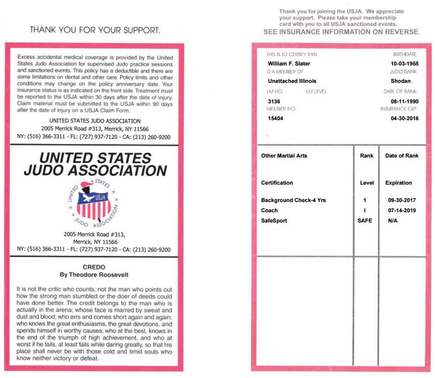 My Judo Page William F. Slater, III